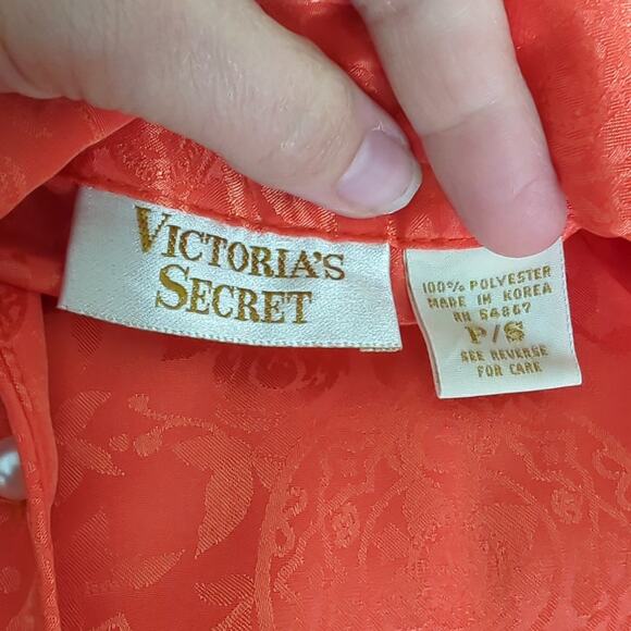 Vintage Victorias Secret Gold Label Sleep Shirt Pajama Lingerie Small Silky Sexy - Picture 5 of 6